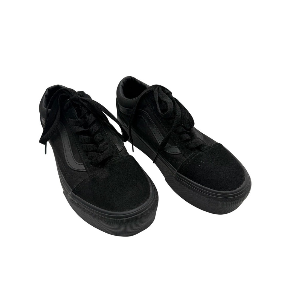 Vans Old Skool Black Suede Canvas Platform Sneakers M-5 / W-6.5